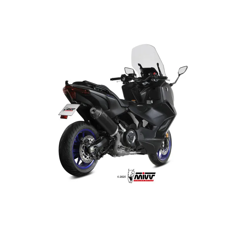 Mivv Escape Completo 2x1 OVAL Black con tapa de carbono Yamaha T-MAX 560 2025 - Imagen 2