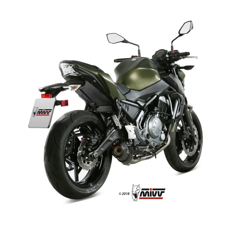 Mivv Full system 2x1 Oval carbono con tapa carbono Kawasaki Ninja 650 / Z650 2017-23 - Imagen 3
