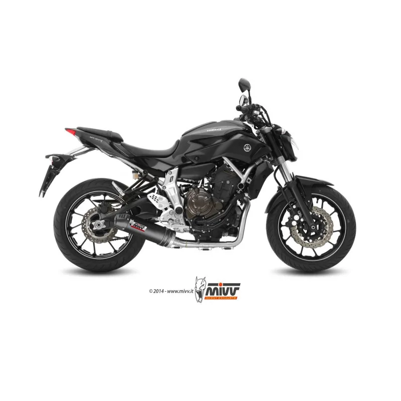Mivv Full system 2x1 Oval carbono con tapa carbono Yamaha MT-07 / FZ-07 2014-25