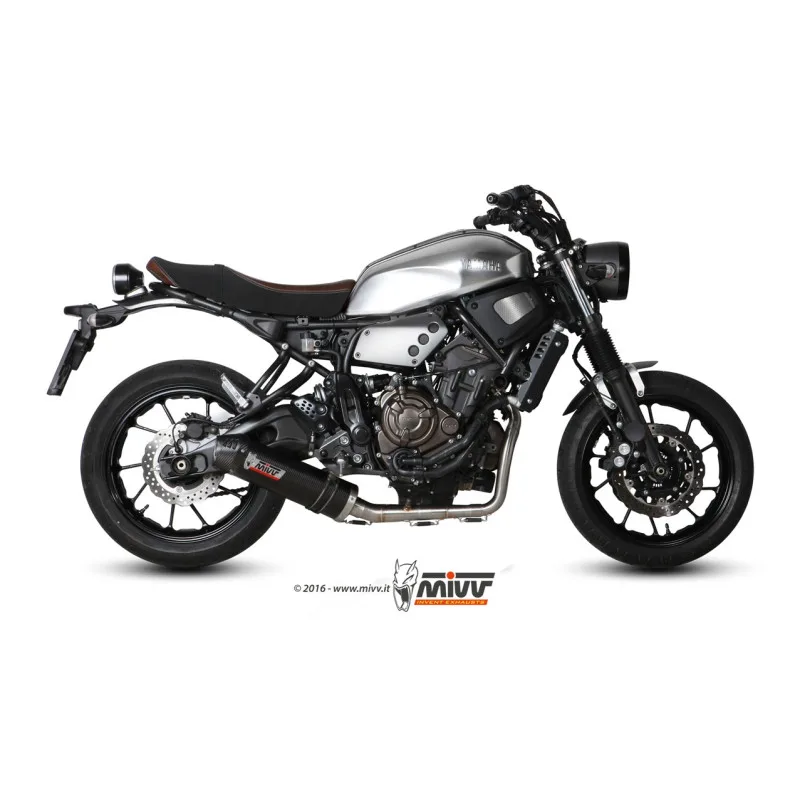 Mivv Full system 2x1 Oval carbono con tapa carbono Yamaha XSR 700 2016-20