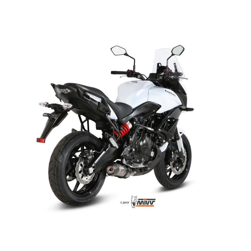 Mivv Full system 2x1 Oval titan con tapa carbono Kawasaki Versys 650 2015-20 - Imagen 2