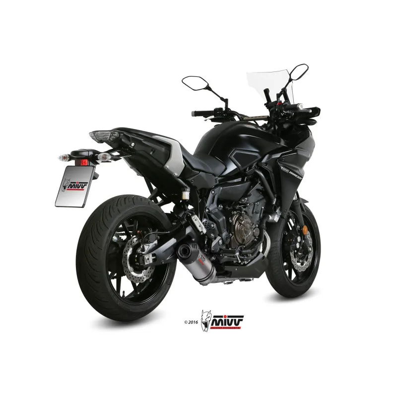 Mivv Full system 2x1 Oval Titan con tapa carbono Yamaha Tracer 700 / GT / Tracer 7 2016-25 - Imagen 3