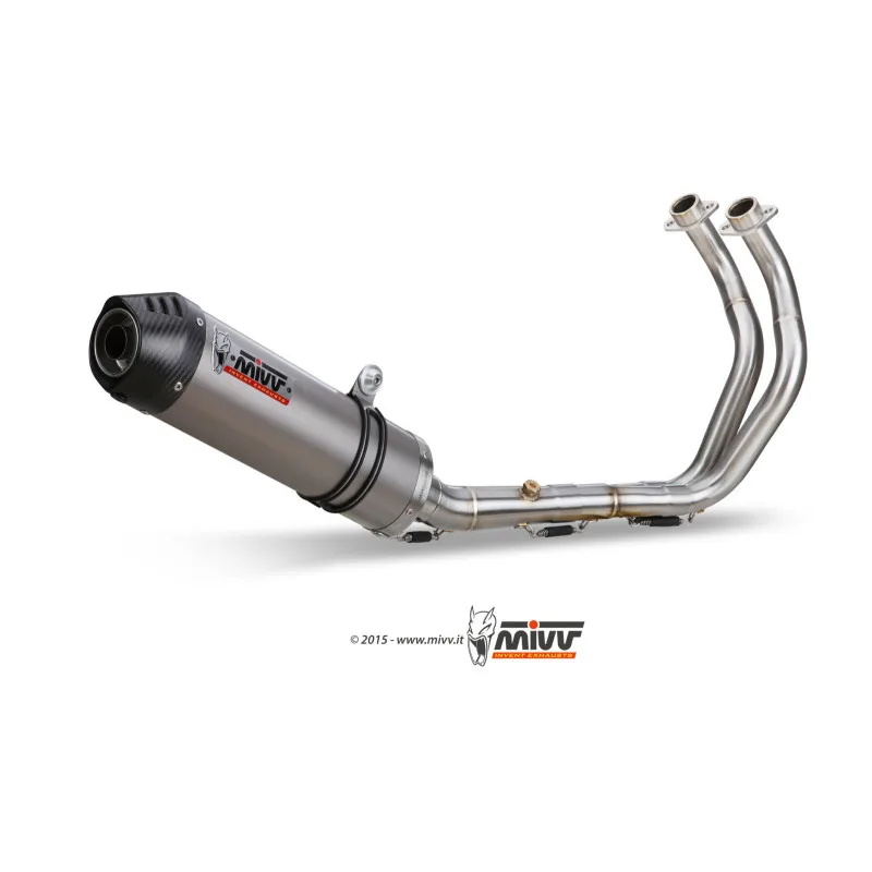 Mivv Full system 2x1 Oval titan con tapa carbono Yamaha XSR 700 2016-20 - Imagen 3