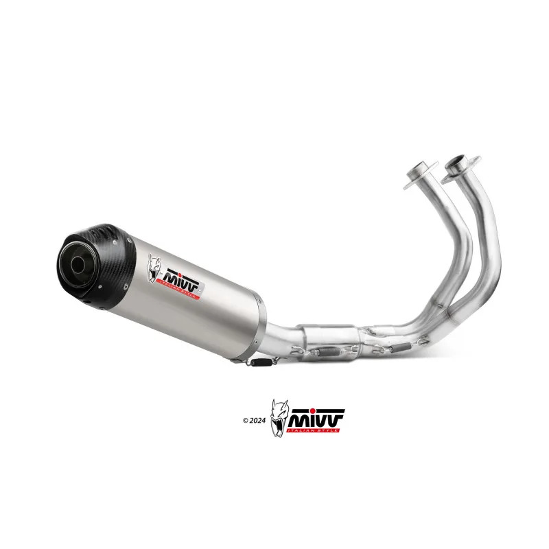 Mivv Escape Completo 2x1 OVAL TITANIUM con Tapa Carbono KAWASAKI NINJA 650 / Z650 2024-26