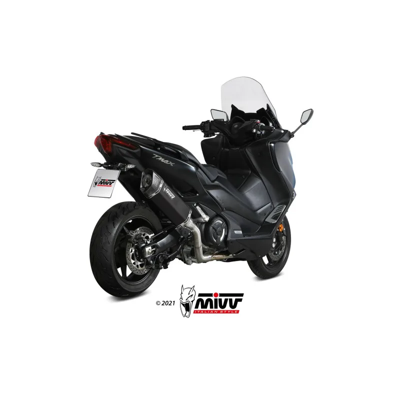 Mivv Full system 2x1 SR-1 black Yamaha T-MAX 560 2020-21 - Imagen 3