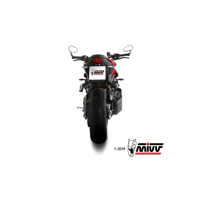 Mivv Full system 3x1 SR-1 Black Titanium Triumph Street Triple 765 R / RS 2023-25 - Imagen 3