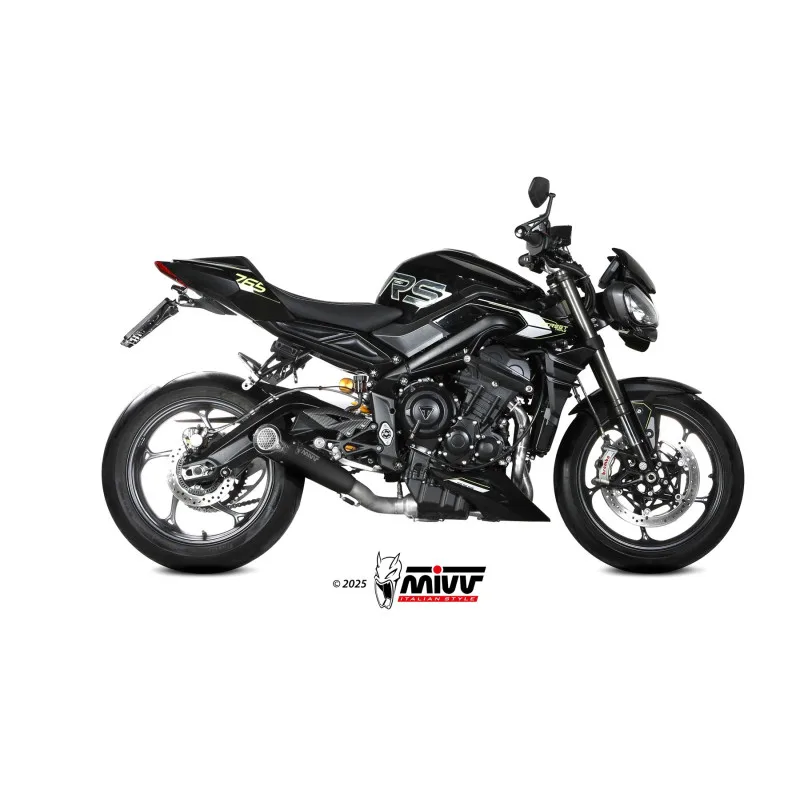 Mivv Escape Completo 3x1 X-M5 BLACK TRIUMPH STREET TRIPLE 765 R / RS 2025-26