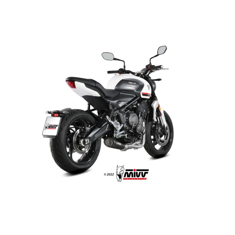 Mivv Full system 3x1 X-M5 Black Triumph Trident 660 2021-25 - Imagen 3