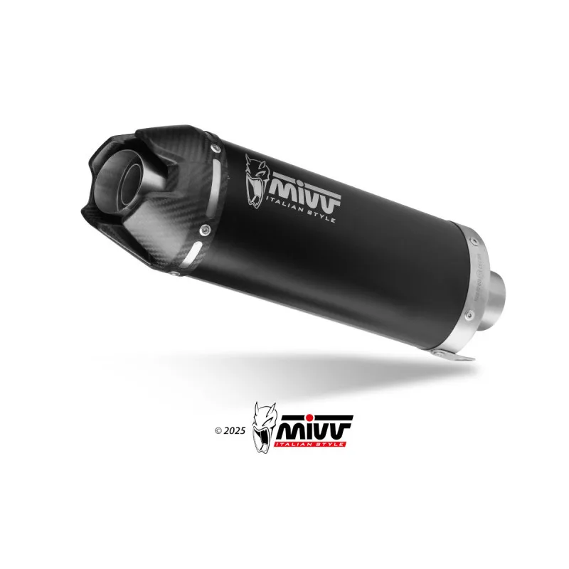 Mivv Slip-On AK-1 Black con tapa de carbono Honda CBR 500 R 2024-26