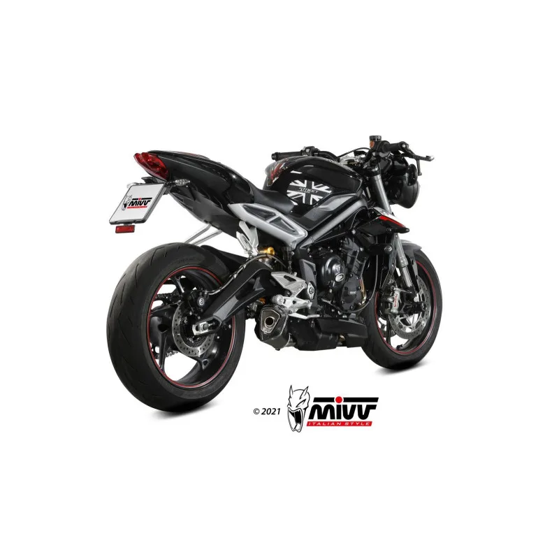 Mivv Slip-On Delta Race black Triumph Street Triple R / S / RS 2017-23 - Imagen 3