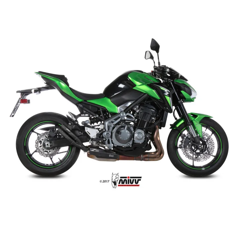 Mivv Slip-On Double Gun Black Kawasaki Z900 2017-19 / Z900 A2 (35 KW / 70 KW) 2017-26 - Imagen 2