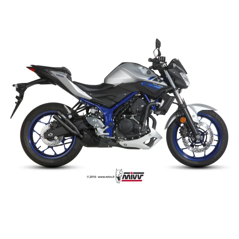 Mivv Slip-On Double Gun Black Yamaha MT-03 2016-26 - Imagen 2