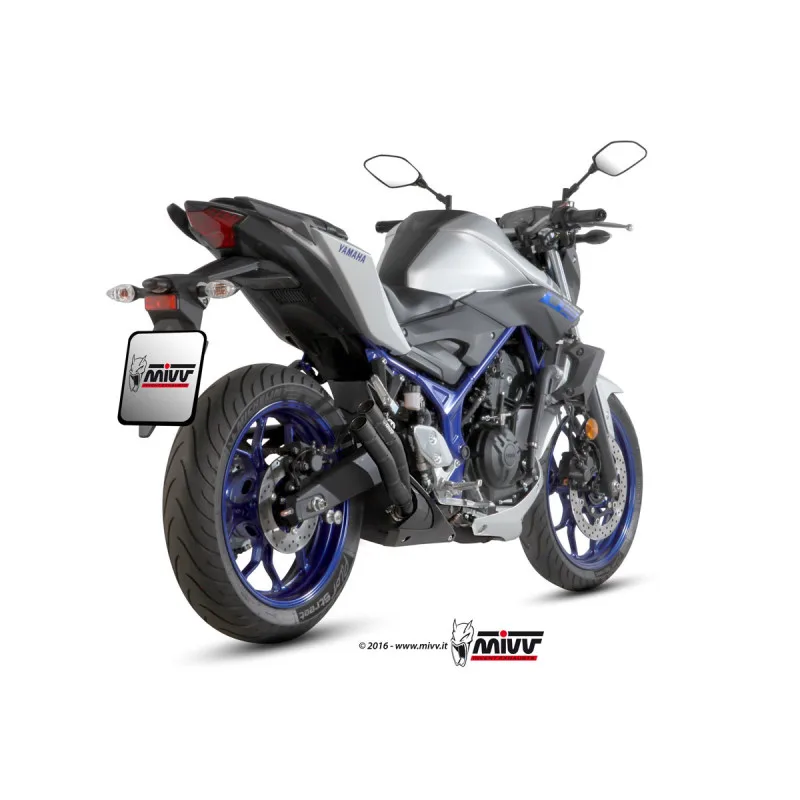 Mivv Slip-On Double Gun Black Yamaha MT-03 2016-26 - Imagen 3