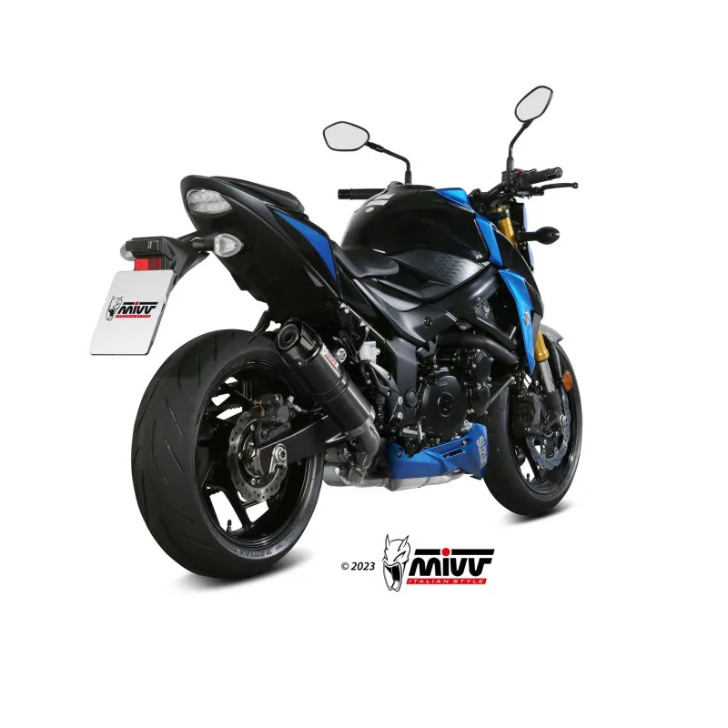 Mivv Slip-On GP black con tapa carbono Suzuki GSX-S 750 2017-20 - Imagen 3