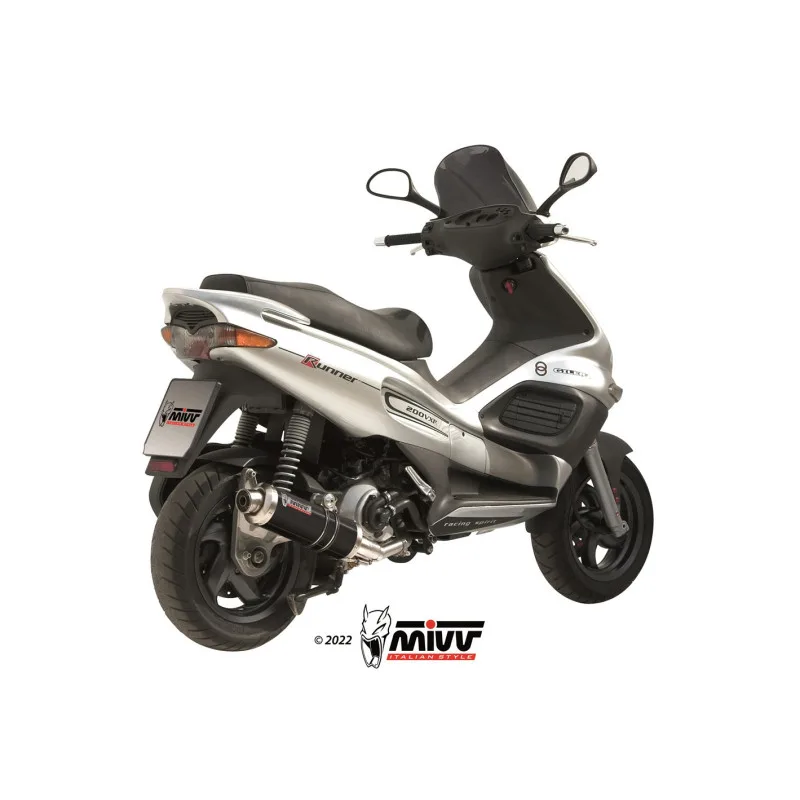 Mivv Slip-On GP black Gilera Runner 200 2003-04 - Imagen 3