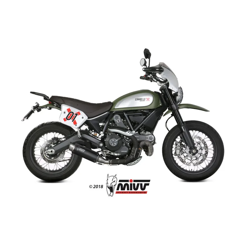 Mivv Slip-On GP Pro black Ducati Scrambler 800 2015-20 - Imagen 2