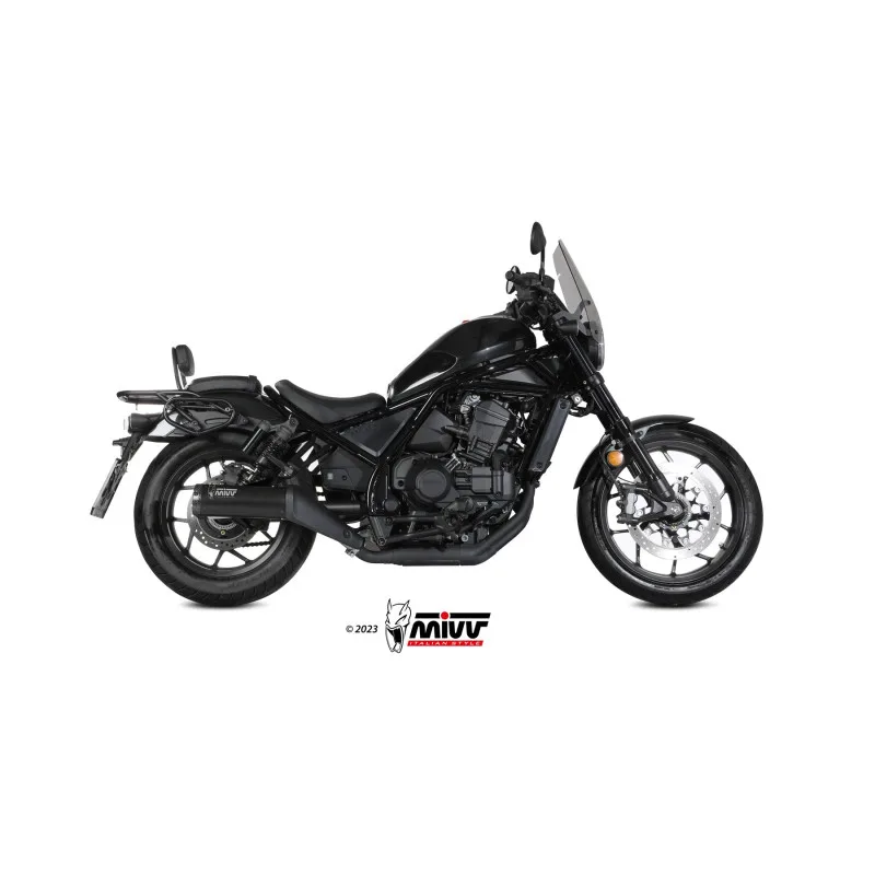 Mivv Slip-On HR-1 Black con tapa en carbono Honda CMX 1100 Rebel 2022-24 - Imagen 2