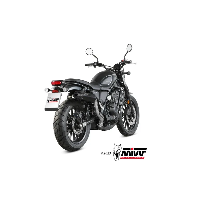 Mivv Slip-On HR-1 Black con tapa en carbono larga Honda CL 500 2023-24 - Imagen 3