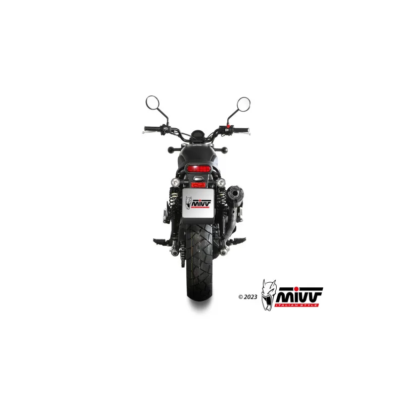 Mivv Slip-On HR-1 Black con tapa en carbono larga Honda CL 500 2023-24 - Imagen 4