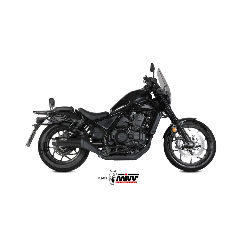 Mivv Slip-On HR-1 Black con tapa en carbono larga Honda CMX 1100 Rebel 2022-24 - Imagen 2