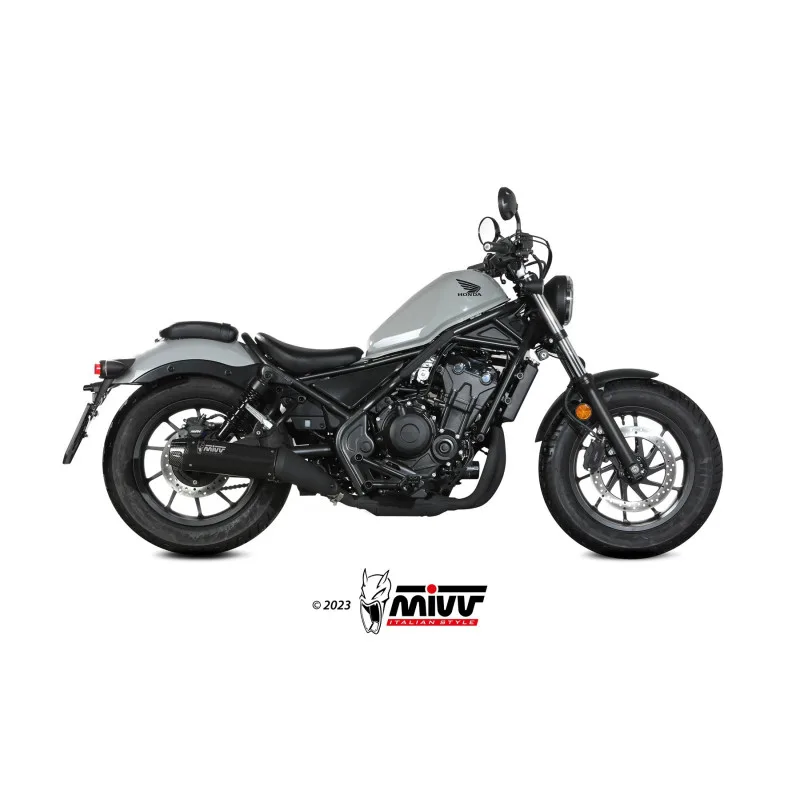 Mivv Slip-On HR-1 Black con tapa en carbono larga Honda CMX 500 Rebel 2022-24 - Imagen 2
