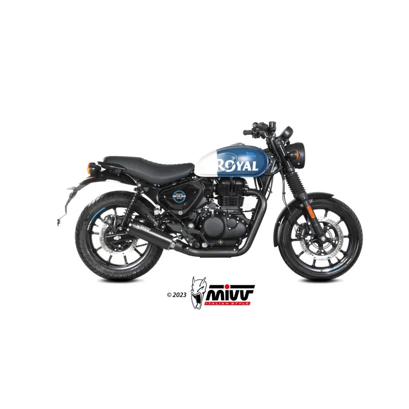 Mivv Slip-On HR-1 Black Royal Enfield HNTR 350 2022-24 - Imagen 2