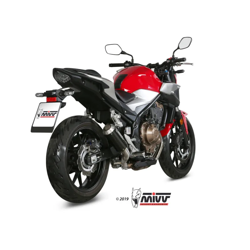 Mivv Slip-On Mk3 carbono Honda CB 500 F/X 2019-25 - Imagen 3