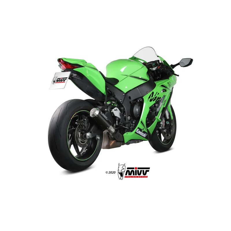 Mivv Slip-On Mk3 carbono Kawasaki ZX-10 R / RR / SE 2016-25 - Imagen 3