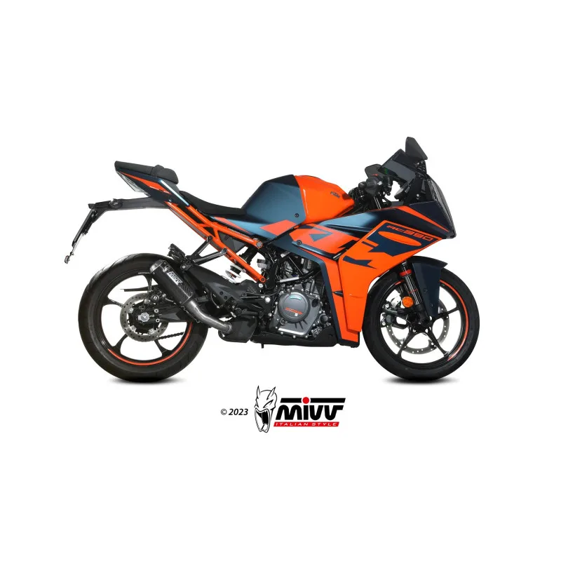 Mivv Slip-On Mk3 carbono KTM RC 390 2021-25 - Imagen 2