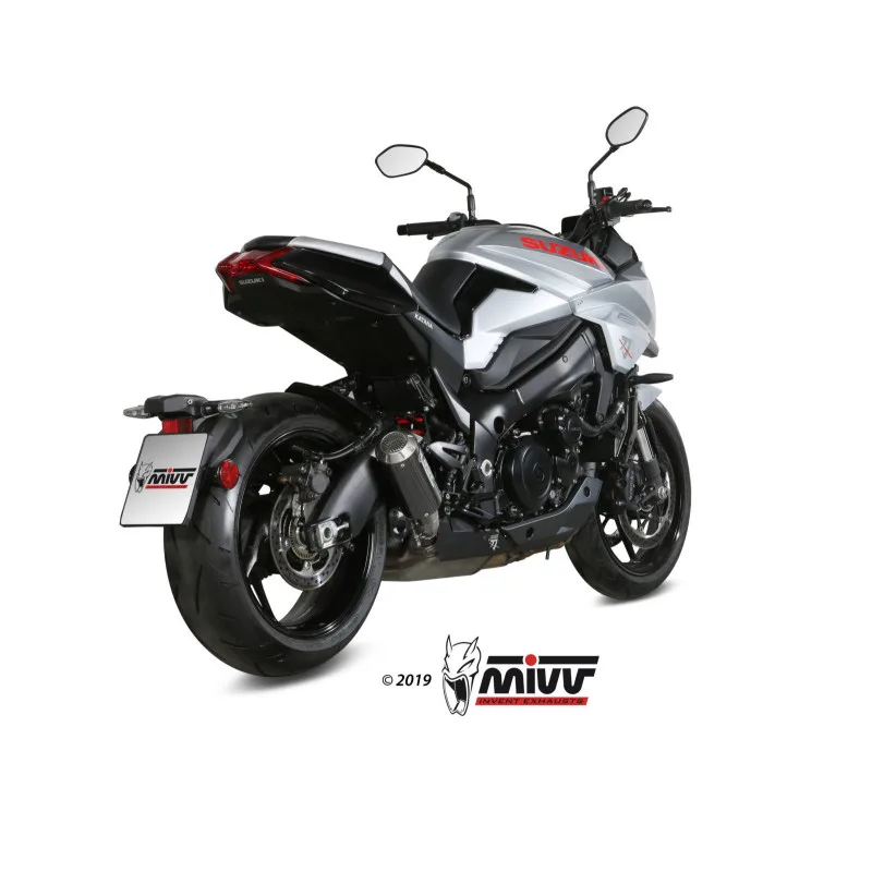 Mivv Slip-On Mk3 carbono Suzuki GSX-S 1000 Katana 2019-25 - Imagen 3