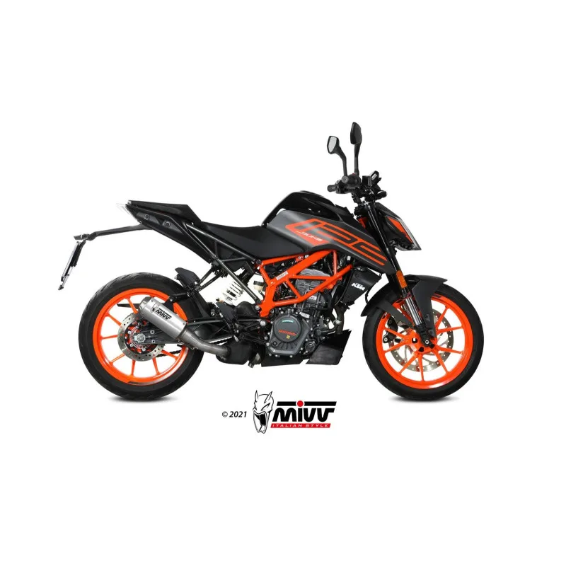 Mivv Slip-On Mk3 St. Steel KTM 125 Duke 2021-25 - Imagen 2