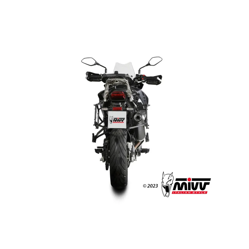 Mivv Slip-On Oval Black con tapa carbono Benelli TRK 702 / X 2023-26 - Imagen 4