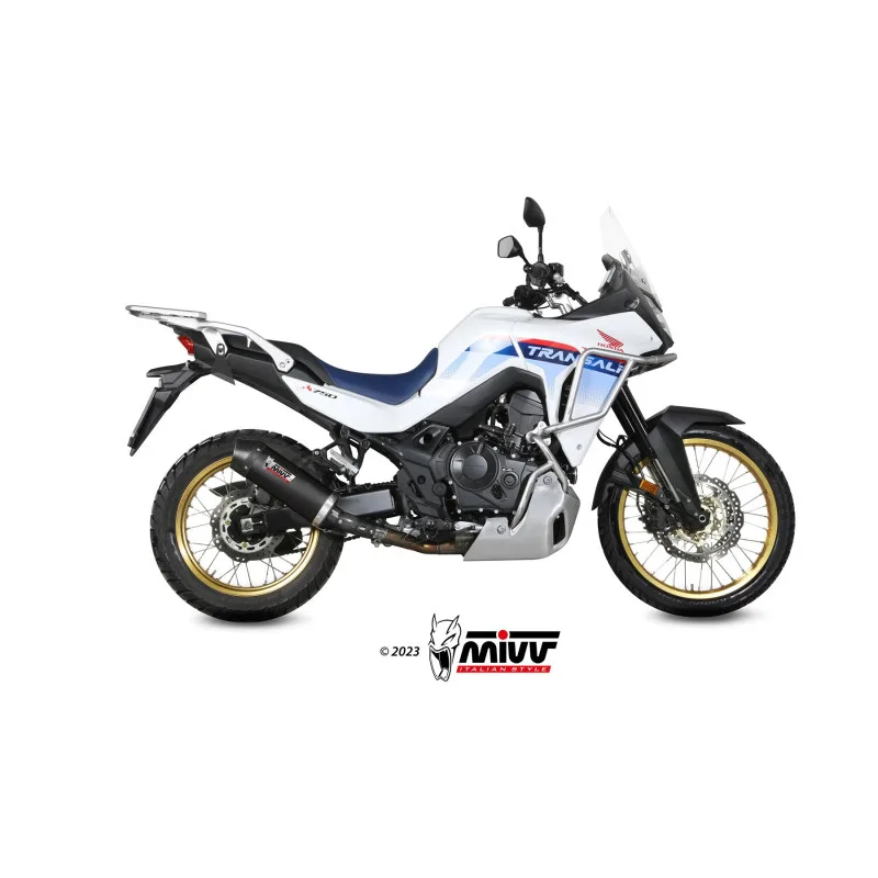 Mivv Slip-On Oval Black con tapa carbono Honda XL750 Transalp 2023-26 - Imagen 2