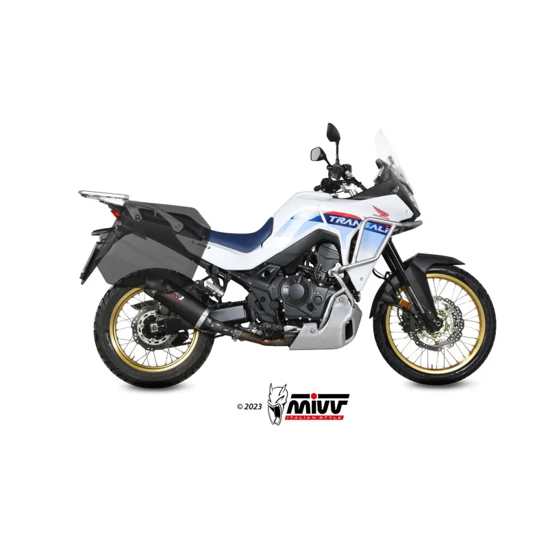 Mivv Slip-On Oval Black con tapa carbono Honda XL750 Transalp 2023-26 - Imagen 3