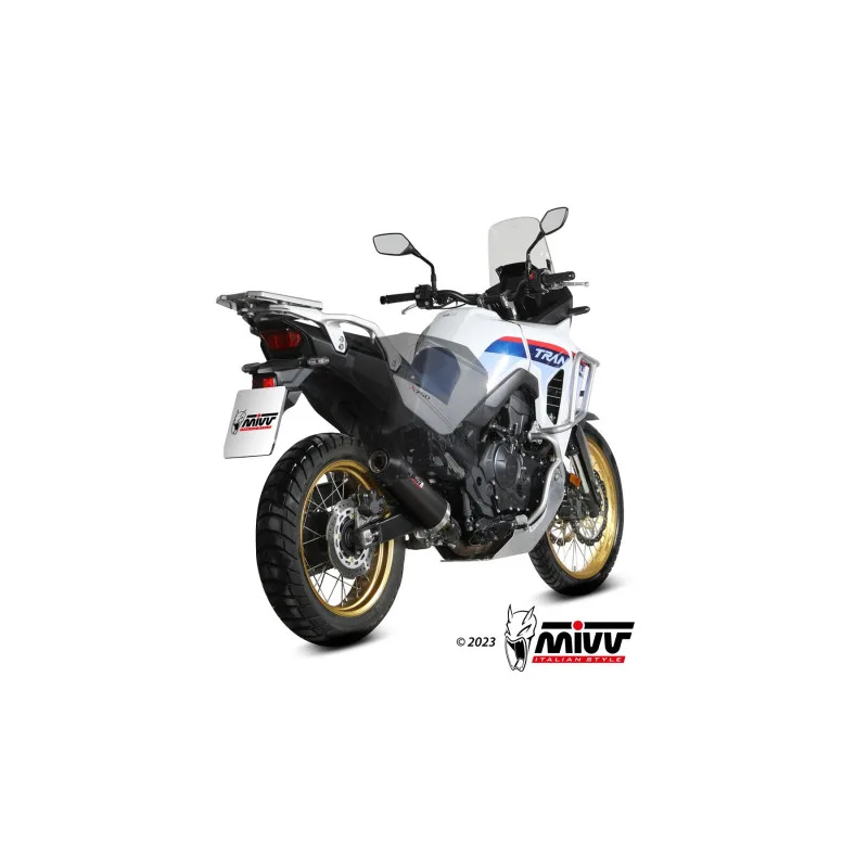 Mivv Slip-On Oval Black con tapa carbono Honda XL750 Transalp 2023-26 - Imagen 4