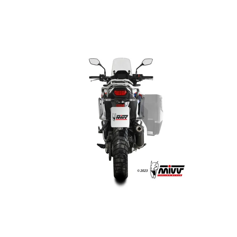 Mivv Slip-On Oval Black con tapa carbono Honda XL750 Transalp 2023-26 - Imagen 5