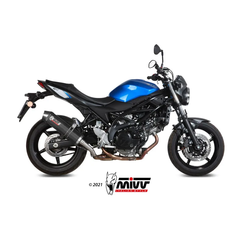 Mivv Slip-On Oval carbono con tapa carbono Suzuki SV 650 / X 2016-25 - Imagen 2