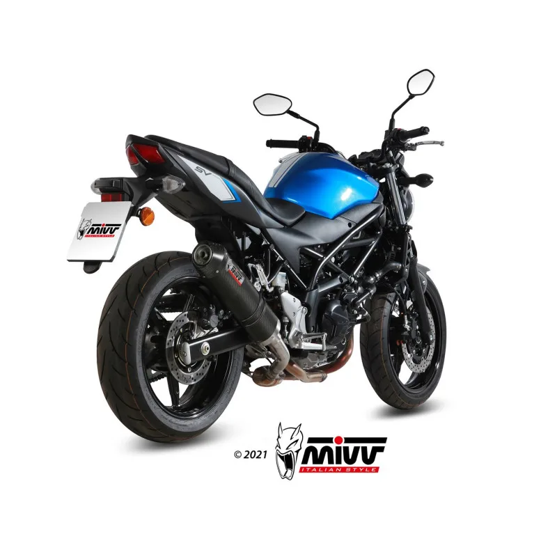 Mivv Slip-On Oval carbono con tapa carbono Suzuki SV 650 / X 2016-25 - Imagen 3