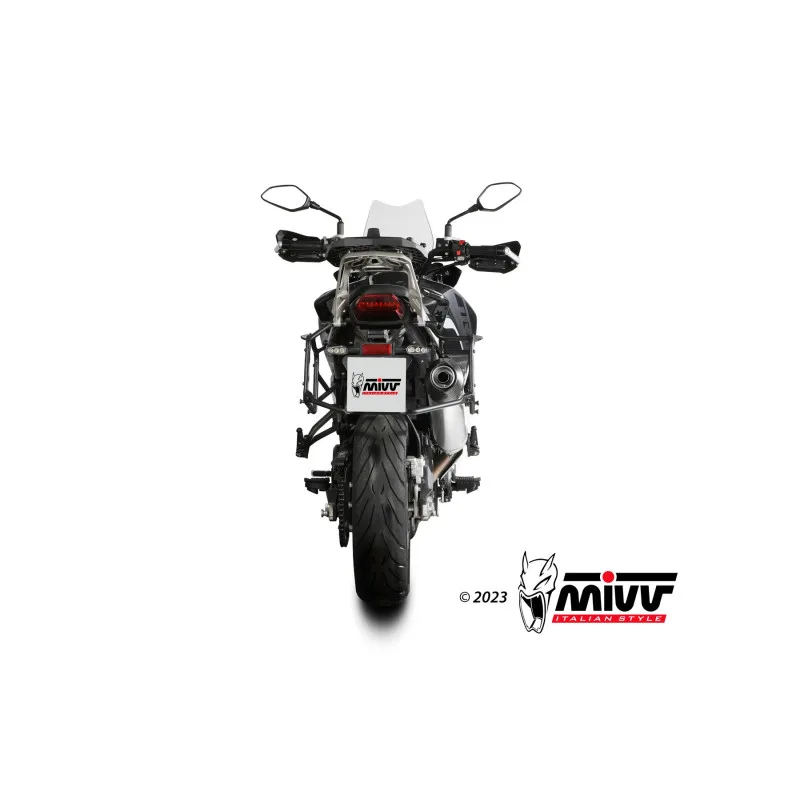 Mivv Slip-On Oval St. Steel con tapa carbono Benelli TRK 702 / X 2023-26 - Imagen 4
