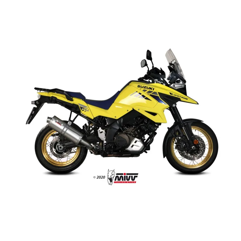 Mivv Slip-On Oval St. Steel Suzuki DL V-Strom 1000 / XT 2014-20 / V-Strom 1050 / XT 2020-26 - Imagen 2