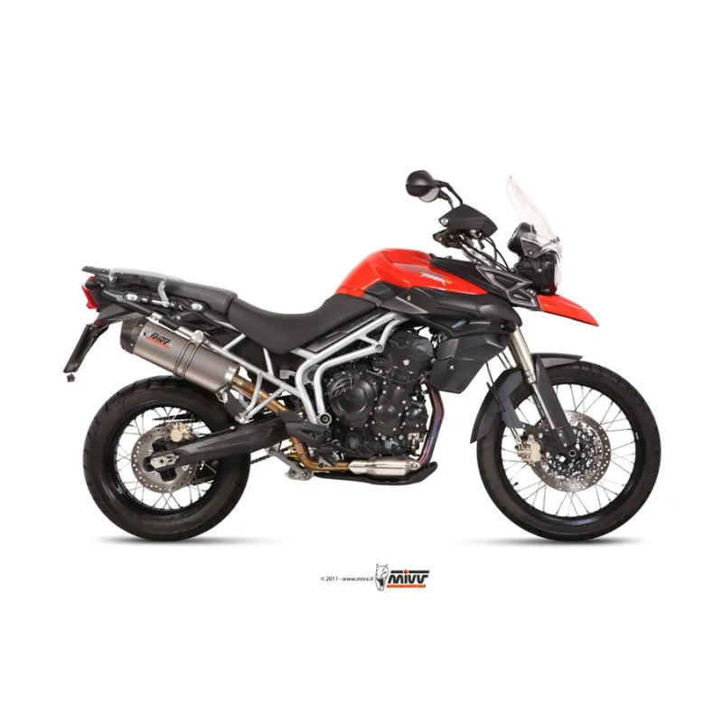 Mivv Slip-On Oval titan con tapa carbono Triumph Tiger 800 XC / XR / XRx / XCx / XRT / XCA 11-16 - Imagen 2