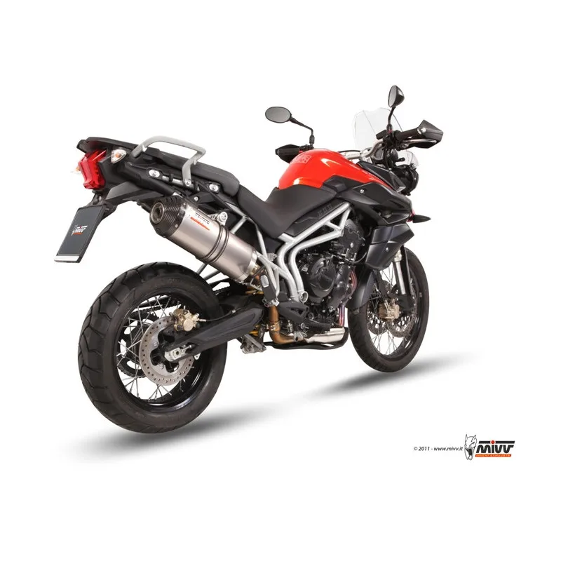 Mivv Slip-On Oval titan con tapa carbono Triumph Tiger 800 XC / XR / XRx / XCx / XRT / XCA 11-16 - Imagen 3