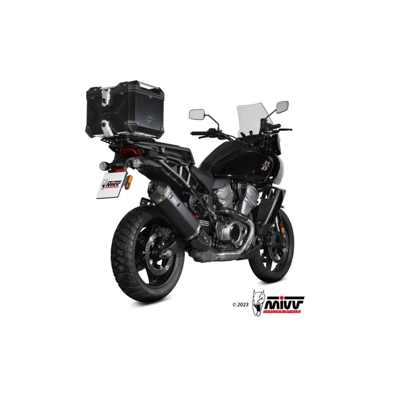 Mivv Slip-On Speed edge Black Harley Davidson Pan Amercia 2020-26 - Imagen 3
