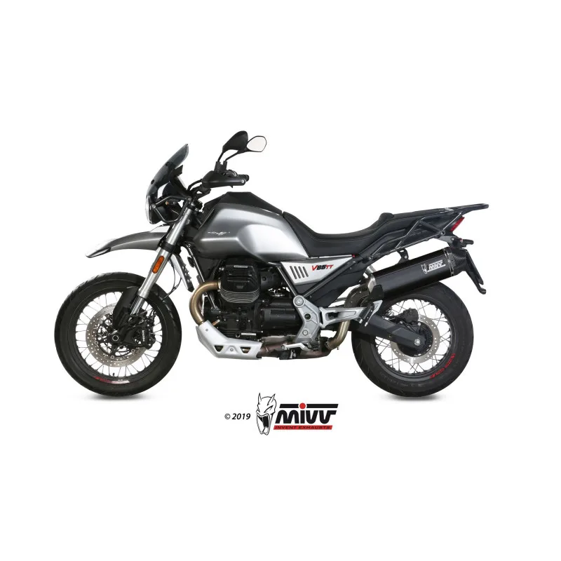 Mivv Slip-On Speed edge Black Moto Guzzi V85 TT 2019-25 - Imagen 2