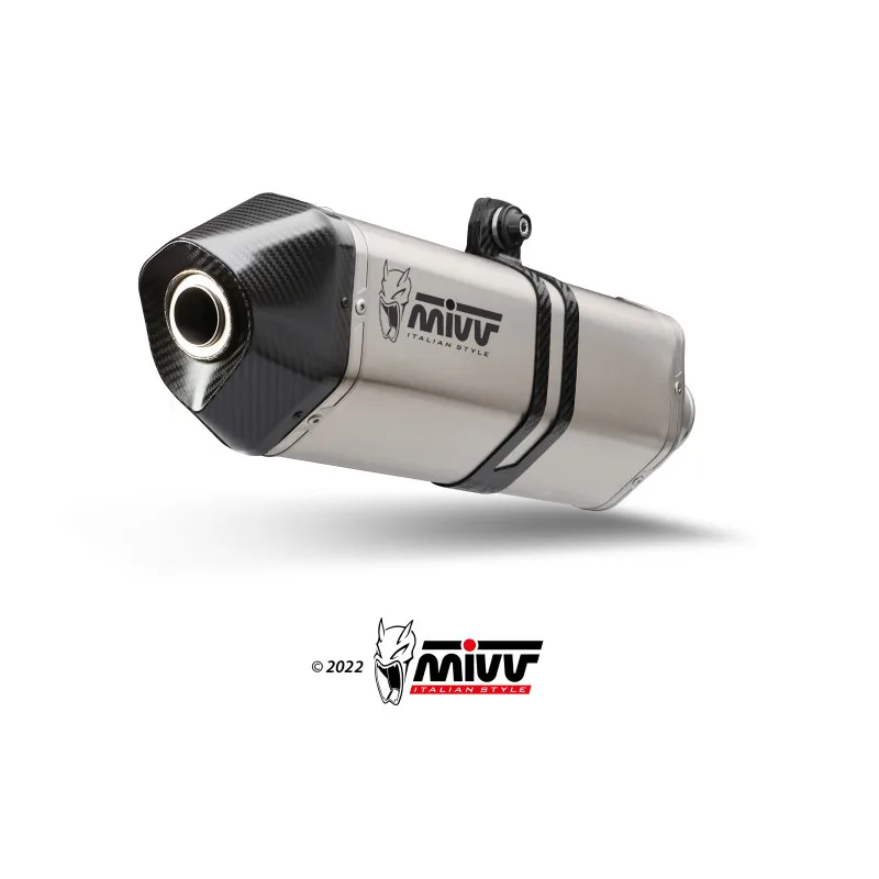 Mivv Slip-On Speed edge St. Steel con tapa carbono BMW F 800 GS 2024-26