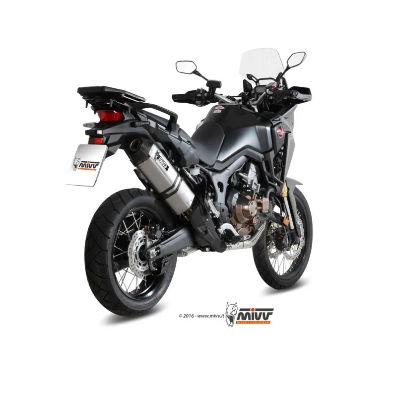 Mivv Slip-On Speed edge St. Steel con tapa carbono Honda CRF 1000 L Africa Twin 2016-19 - Imagen 2