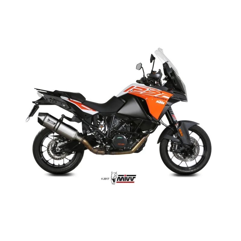 Mivv Slip-On Speed edge St. Steel con tapa carbono KTM 1050/1090/1190/1290 Adventure - Imagen 2