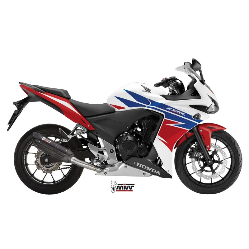 Mivv Slip-On Suono black con tapa carbono Honda CB 500 F / X / CBR 500 R 2013-15 - Imagen 2