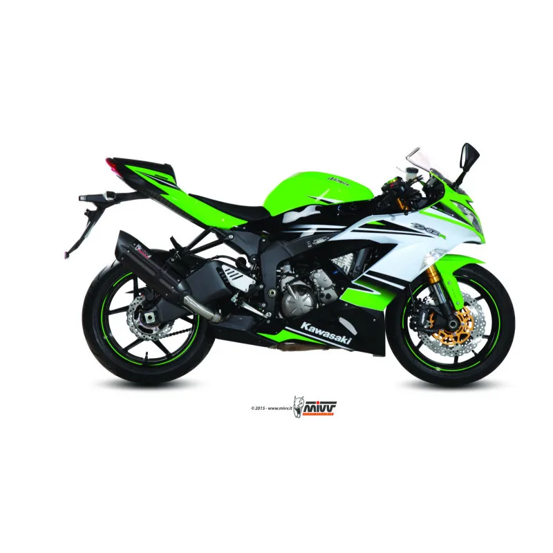 Mivv Slip-On Suono black con tapa carbono Kawasaki ZX-6 R 2009-16 / ZX-6 R 636 2013-16 - Imagen 2