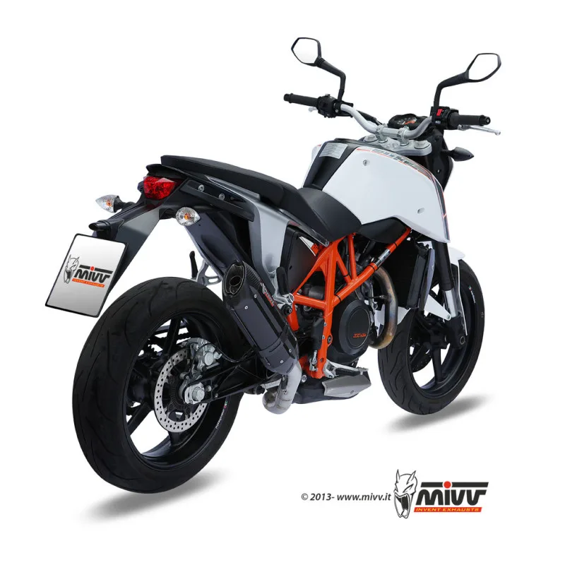 Mivv Slip-On Suono black con tapa carbono KTM 690 Duke 2012-18 - Imagen 3